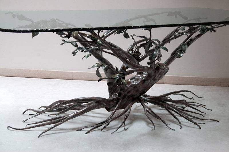 Tavolo in ferro battuto - Decorazione ad albero