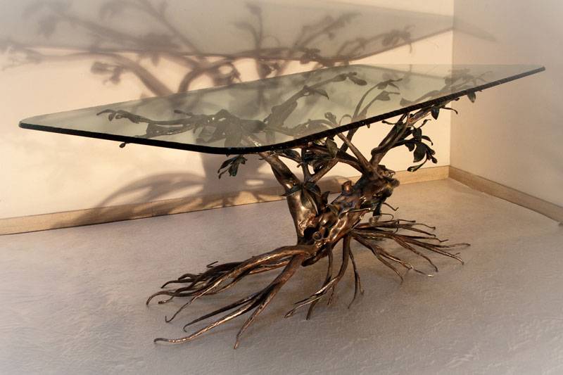 Tavolo in ferro battuto - Decorazione ad albero