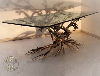 Tavolo ferro battuto decorazione ad albero