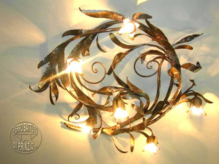 Lampadario in ferro battuto - Forma circolare