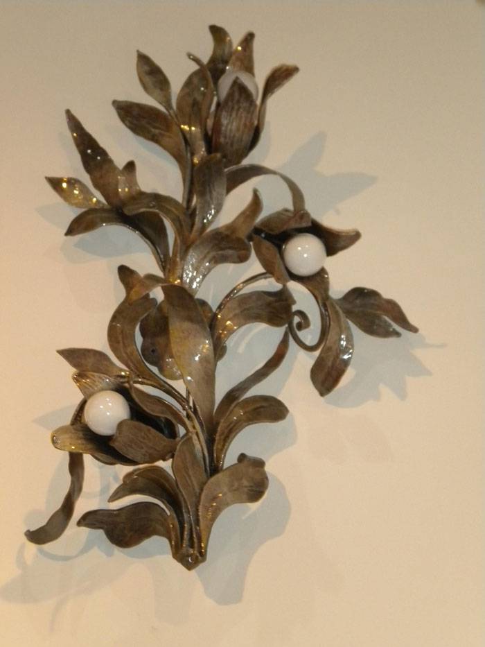 Appliques in ferro battuto - Ramo floreale