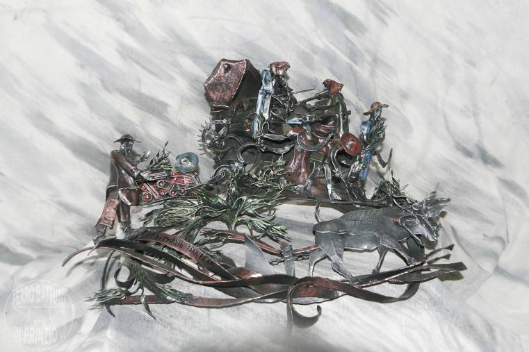 La Trebbiatura - scultura in ferro battuto
