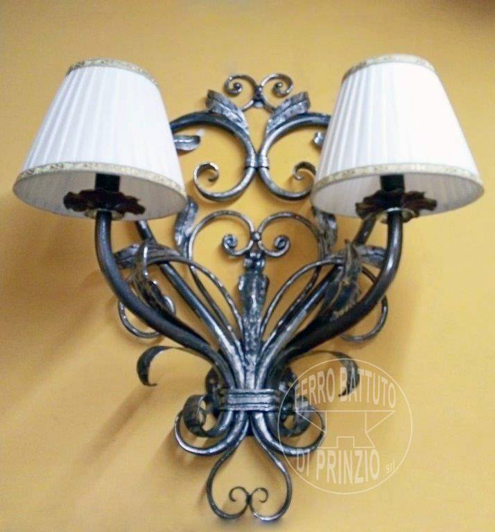 Applique Ferro Battuto E Ceramica