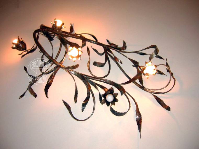 Applique In Ferro Battuto Due Luci 45 Cm - Foto 9